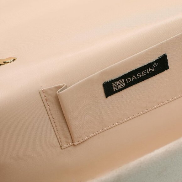 Women Faux Suede Evening Clutch Bag Formal Party Purse Wedding Prom - Picture 4 of 6